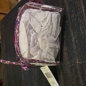 NWT Vera Bradley Clear Camera Crossbody Bag with Floral Fabric Trim